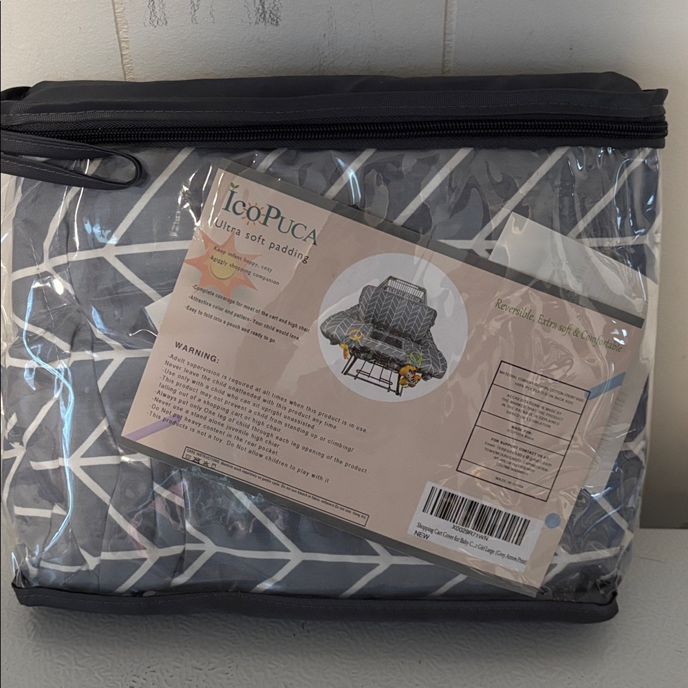 IcoPUCA Gray and White Geometric Cushion - New